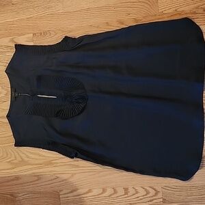 NWT J. Crew Navy Pleated Sleeveless Silk Top
